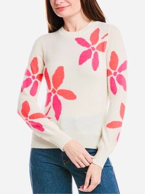 NWT &Isla Forest Floral 100% Cashmere Sweater